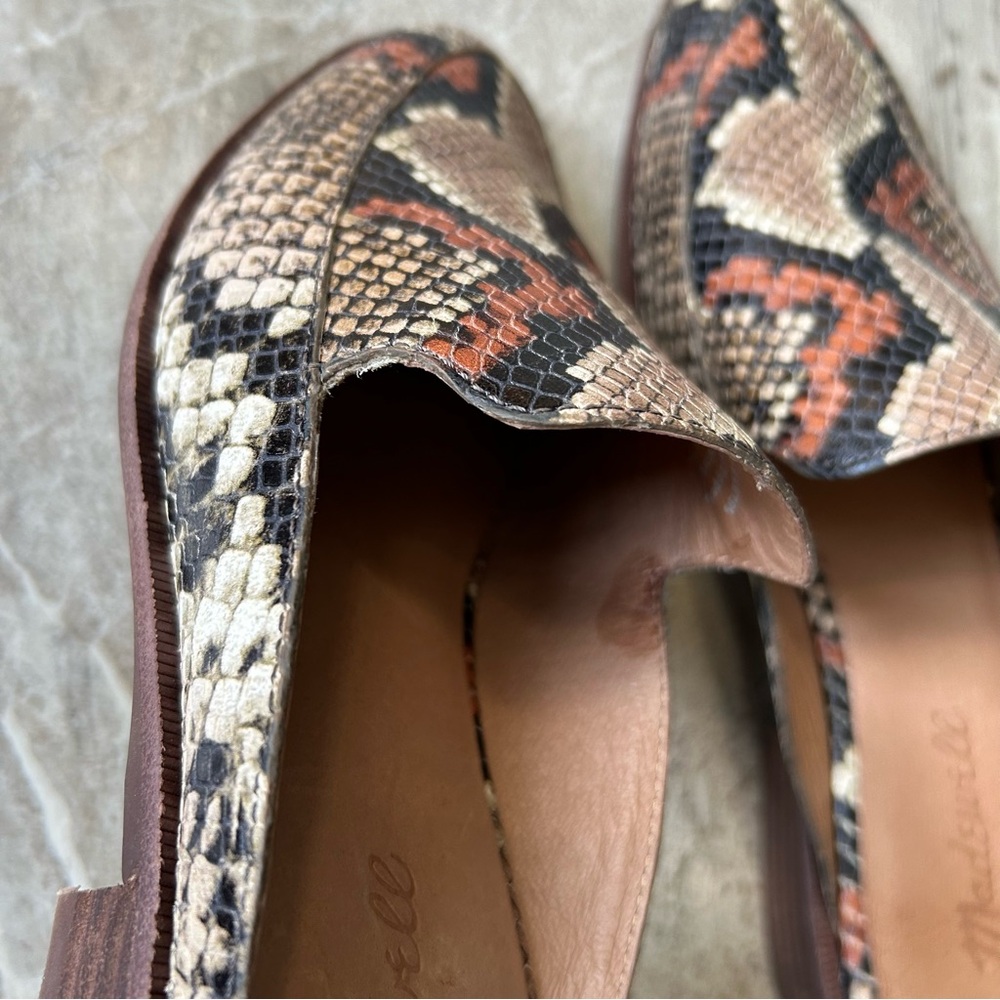 Madewell The Frances Loafer Mule in Snake Embossed Leather, Size 7.5 - Picture 13 of 15